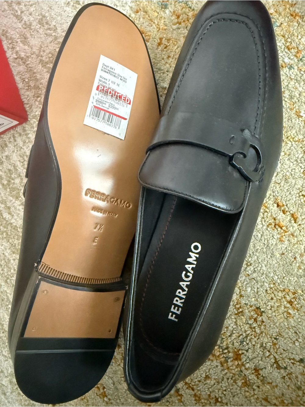Salvatore Ferragamo Men's Black Leather Bit Slip-On Loafers